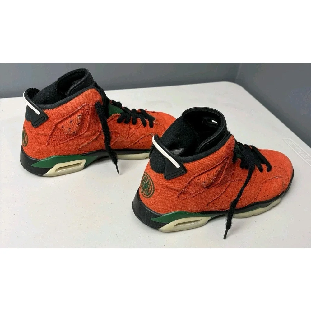 RARE Nike Air Jordan Kids 6.5 Orange & Green FAMU Retro Shoes 2019 Hipster Urban
